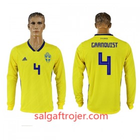 Sverige Fodboldtrøjer Granqvist 4 Hjemmebanesæt VM 2018 Langærmet